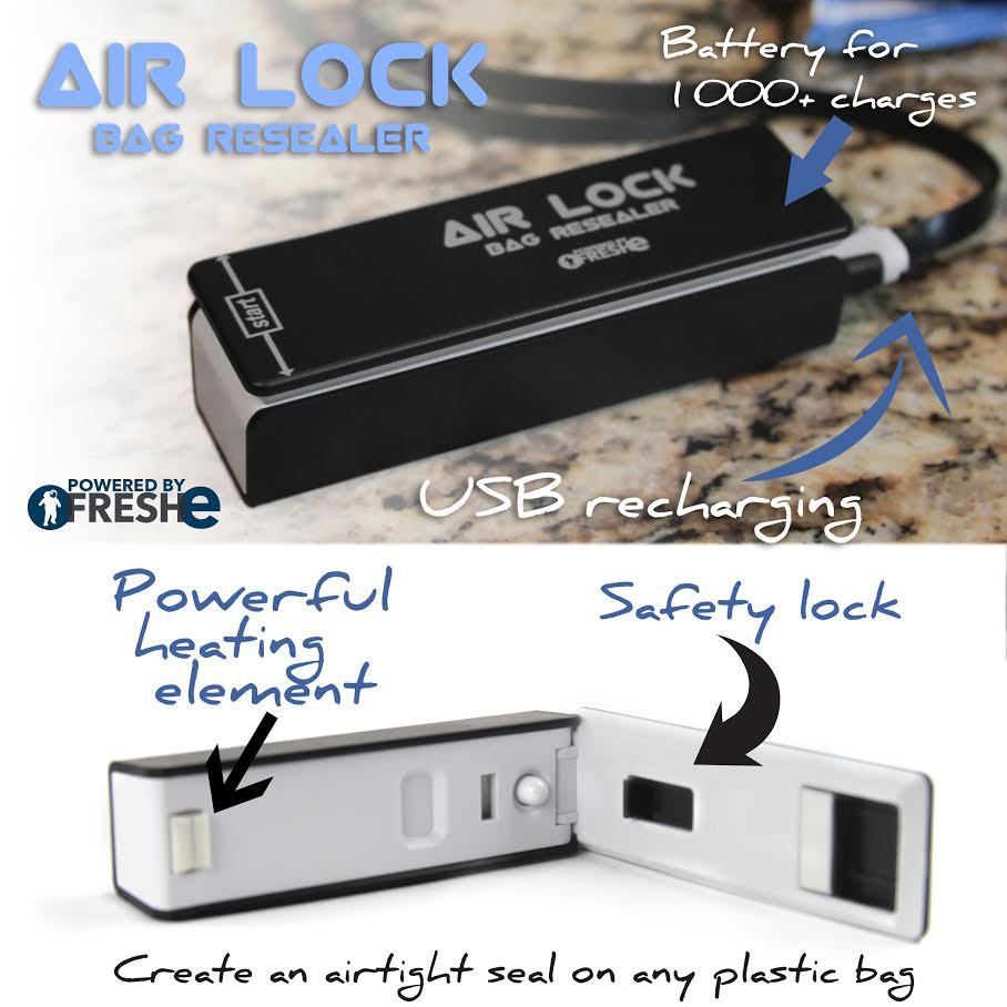 Air Lock Bag Resealer, bag sealer, bag resealer, chip clip